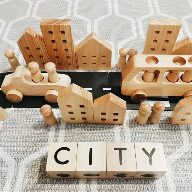 Lettering and Life - Wooden City / Town Set