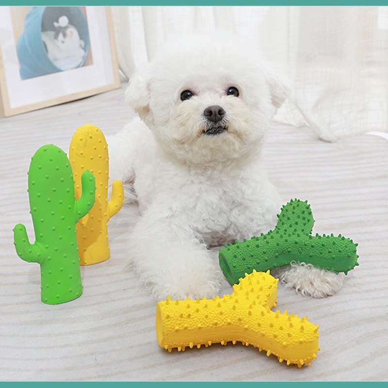 ★〓PetBest〓★ Puppy Dog Molar Cactus Latex Vocal Toy Pet Bite Resistant Vocal Toy