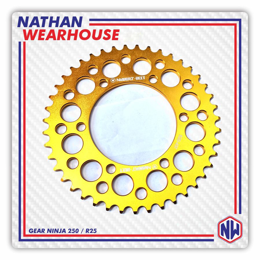 GEAR BELAKANG CNC NINJA 250 R25 UKURAN 520 43T - 46T NASSERT BEET