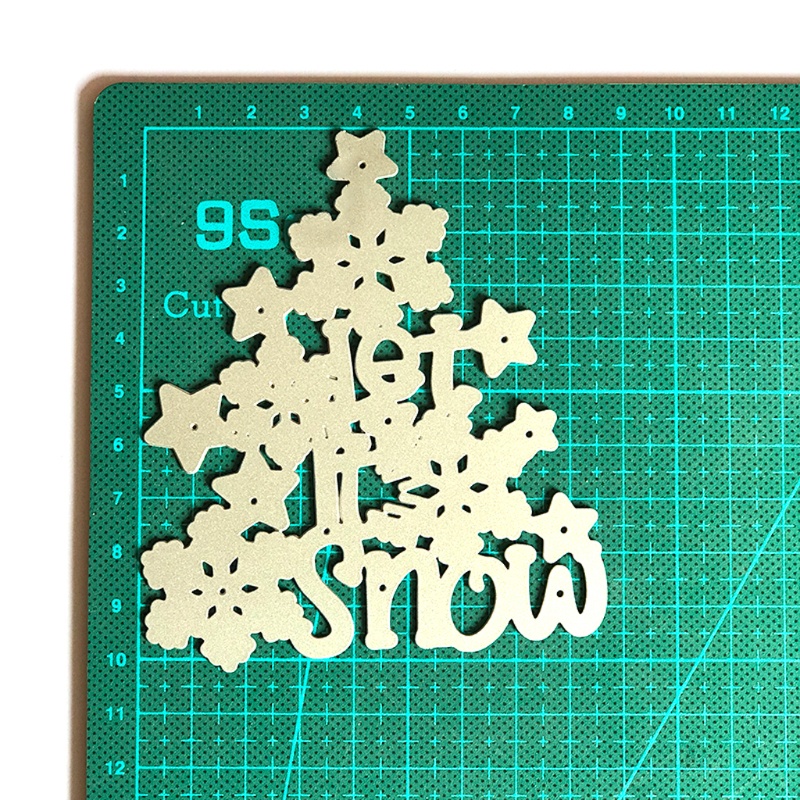 Cetakan Stensil Cutting Dies Motif Pohon Natal Snowflake Bahan Metal Untuk Scrapbook / Craft DIY / Embossing