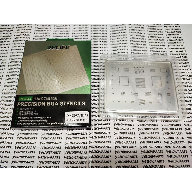 TOOLS CETAKAN IC BGA STENCILS RELIFE RL-044 5G 5C 5S A6 A7 CPU MULTI PURPOSE