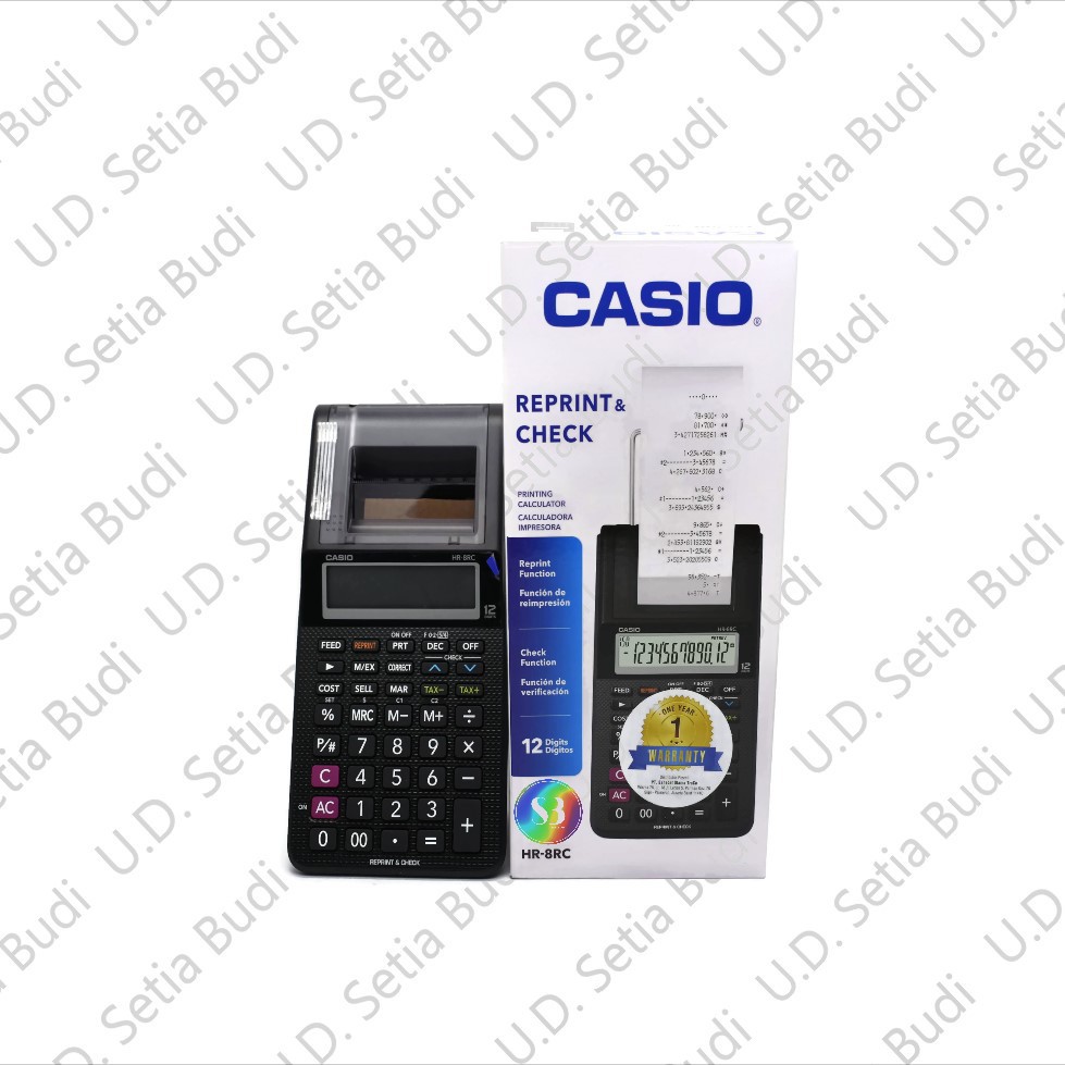 Kalkulator Printing CASIO HR-8RC Asli dan Bergaransi