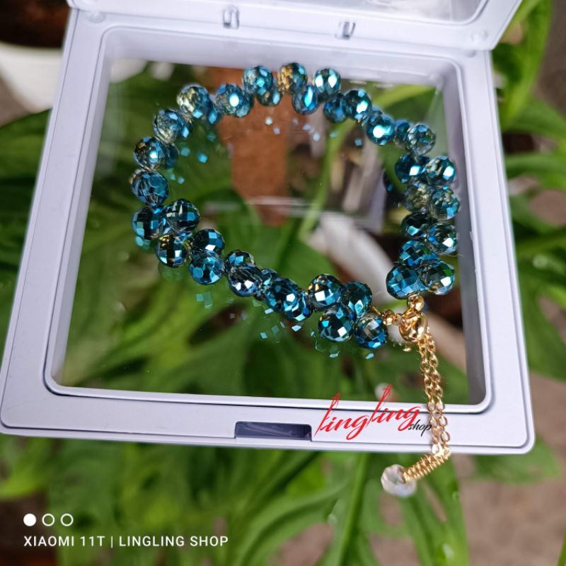 Gelang batu kristal serut,gelang kristal serut,gelang batu kristal free Box