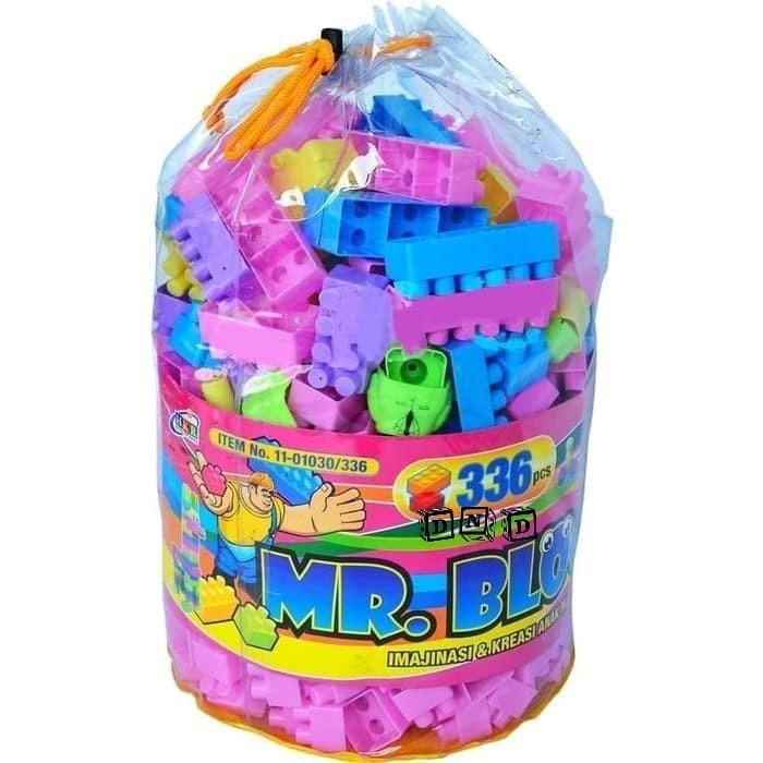 MAINAN EDUKASI MR BLOCK LEGO BRICK DUPLO FIGURE MOBIL ISI 336 PCS BY AGEN MAINAN - AM 1286