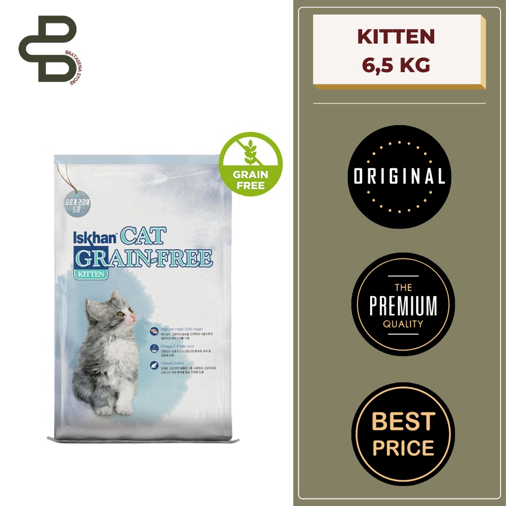 ISKHAN CAT GRAIN FREE KITTEN / MAKANAN KUCING 6,5KG (GOSEND GRAB)