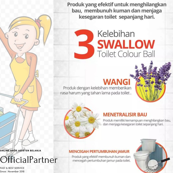 Kamper SWALLOW Jumbo Naphthalene Ball Isi 5 pcs Bola Bulat Putih isi5 Kapur Barus Toilet Kamar Mandi Napthalene