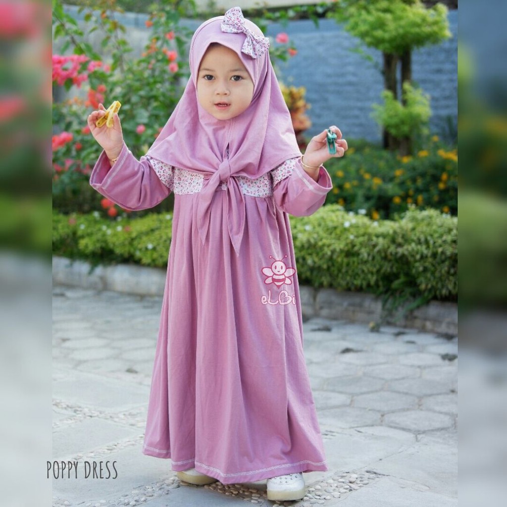 Gamis Anak Perempuan - Gamis Kaos Anak Perempuan - Baju Muslim Anak Perempuan - Poppy Dress