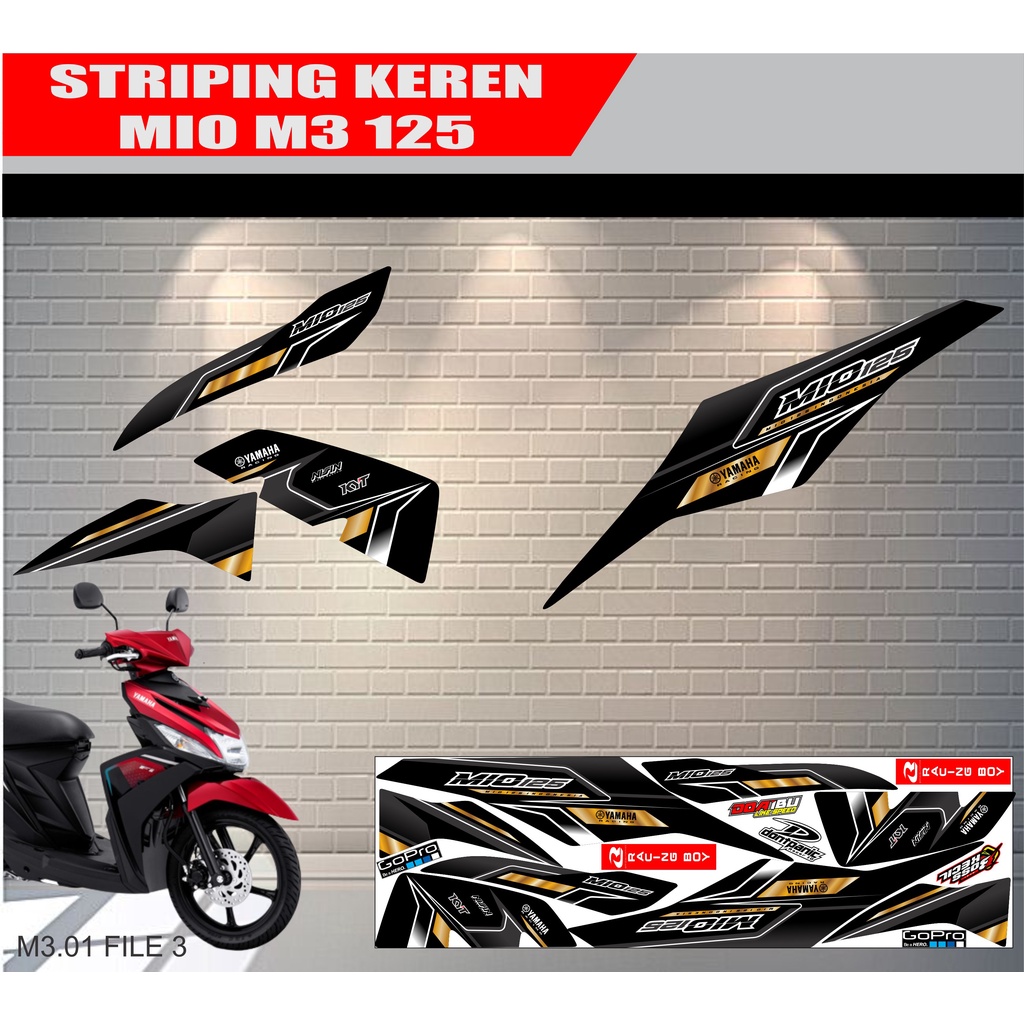 striping stiker yamaha mio m3 125