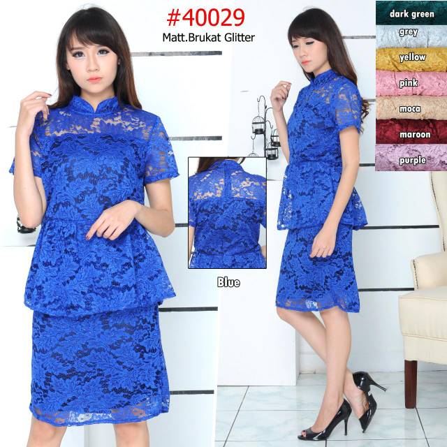 Dress brokat tanhan pendek