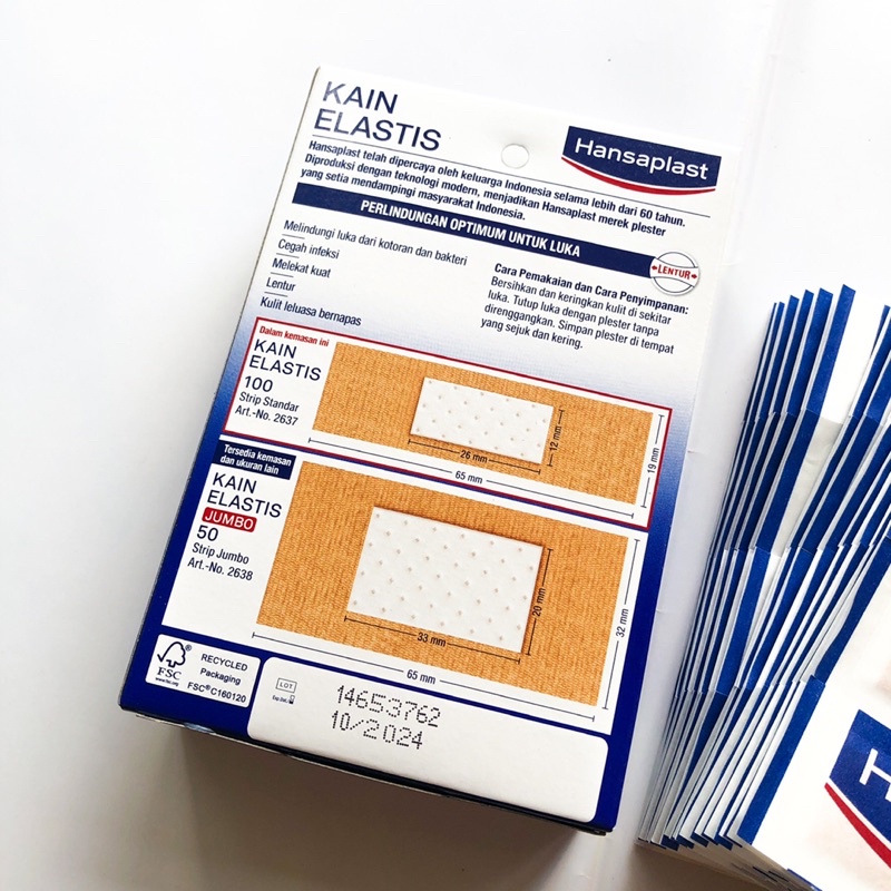 (100 Lembar) Hansaplast Plaster Isi 100 Strip / Hansaplast Extra