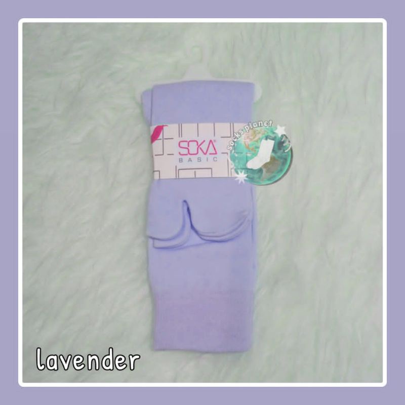 [1 PASANG] ORIGINAL SOKA Basic Jempol Kaos Kaki Wanita Hijab Muslimah Murah Size M dan L Termurah Murah Diskon Polos Haji Umroh Warna Kulit dll Size M Pendek size L Panjang Nilon Nylon Kauskaki Kaus Kaki Kaoskaki Krem Cream Skin Series Soka Socking-Lavender