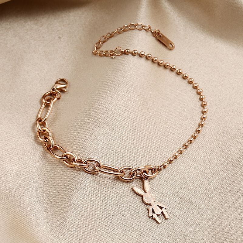 Gelang Titanium Rabbit Lada Anti Luntur Anti Karatan Rosegold