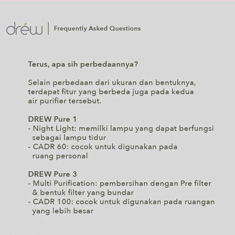 DREW Air Purifier Pembersih Udara PURE 1