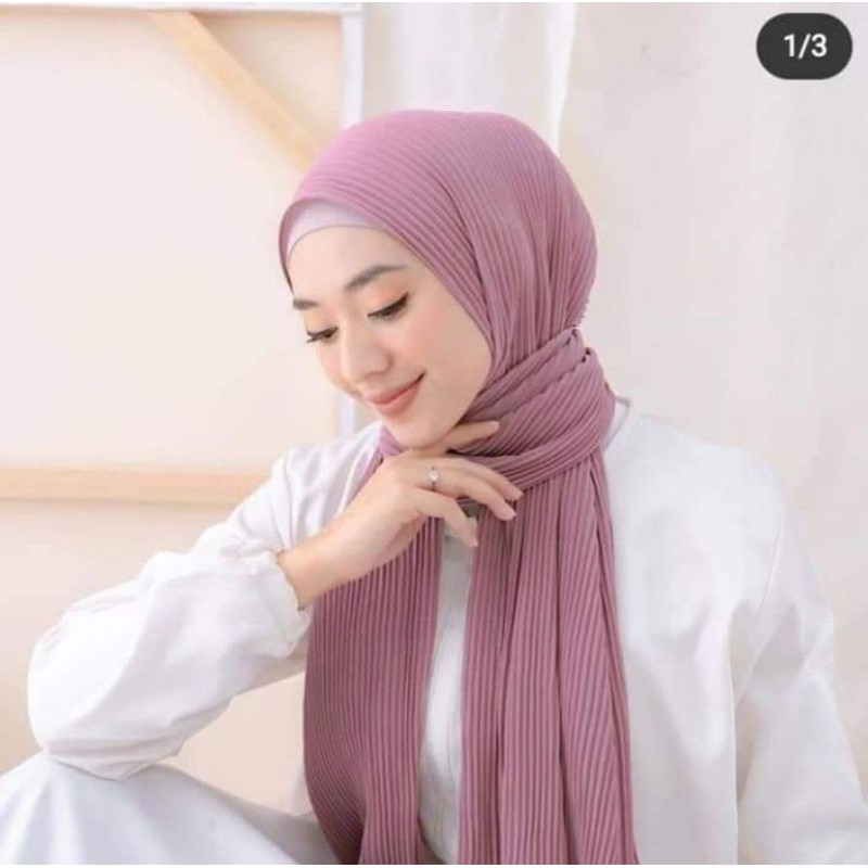 PASHMINA FULL PLISKET / PASHMINA PLISKET BAHAN HYGET / HIJAB PASHMINA / JILBAB / KERUDUNG