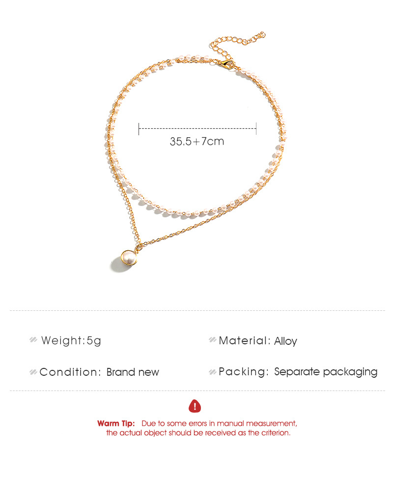 Women Multilayer Pearl Chain Necklace