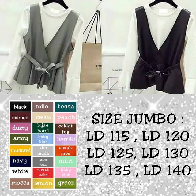 BAJU ATASAN LD 115/LD 120/LD 125/LD 130/LD 135/LD 140 BUSANA MUSLIM WANITA JUMBO KEKINIAN RENATA TOP