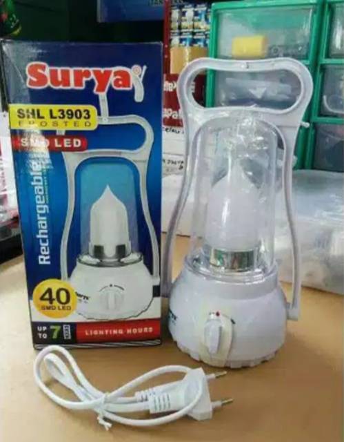 Lampu Emergency Surya SHL-L3903 Frosted/Lampu Darurat Buat Mati Lampu/Padam Lampu.