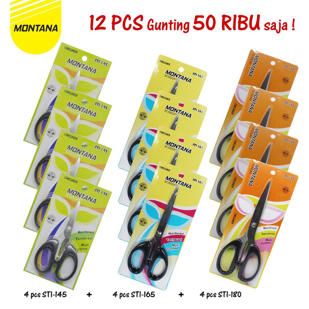 

MONTANA Bundling/ Gunting STI-145 4 Pcs + STI-165 4 Pcs+ STI-180 4 Pcs