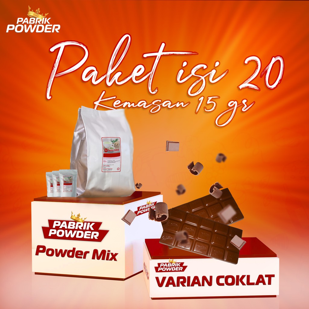 Powder Coklat 1 Pack isi 20 @kemasan 15gr Mix