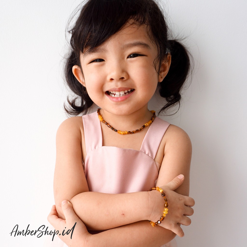 Kalung dan Gelang Amber pereda tumbuh gigi bayi - Amber Shop AS5 (FREE GIFT)