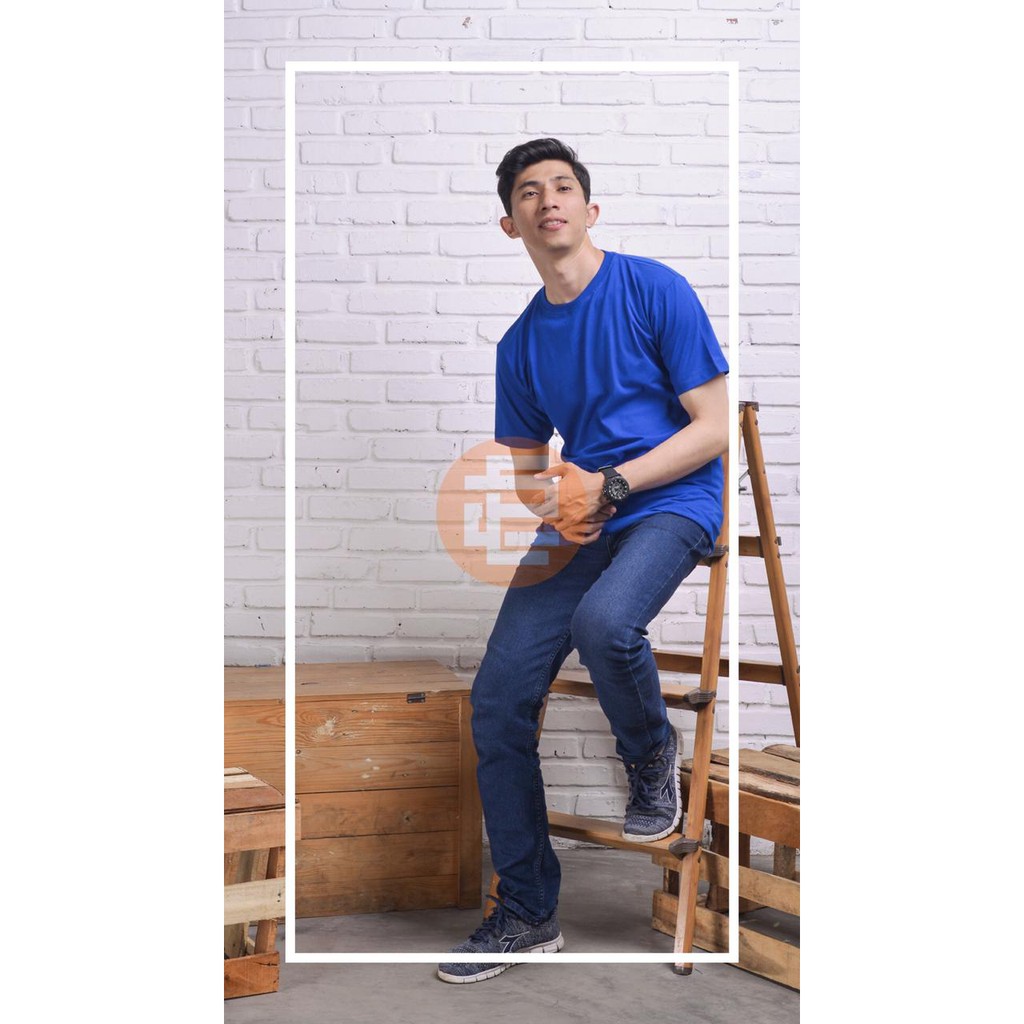 Kaos Polos Pendek Biru Elektrik