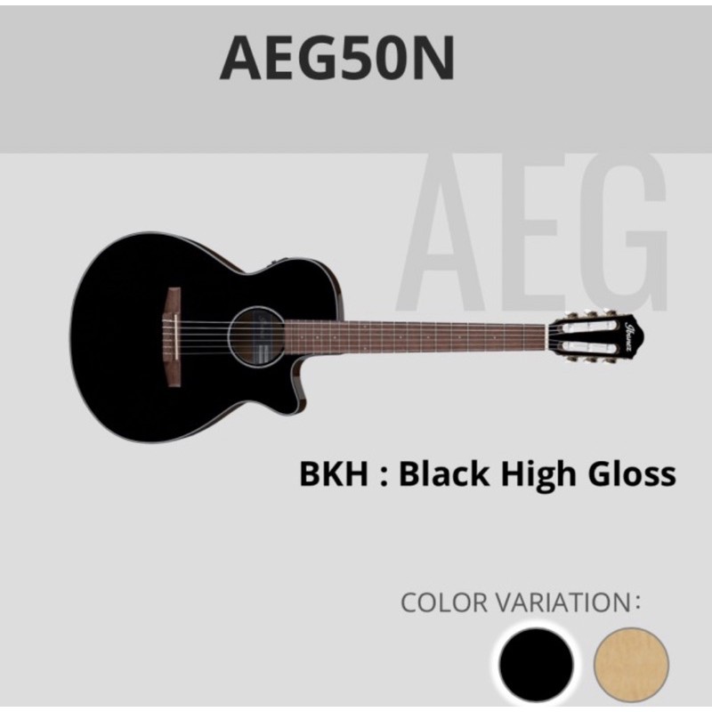 GITAR AKUSTIK ELEKTRIK IBANEZ AEG50N AEG 50N NYLON