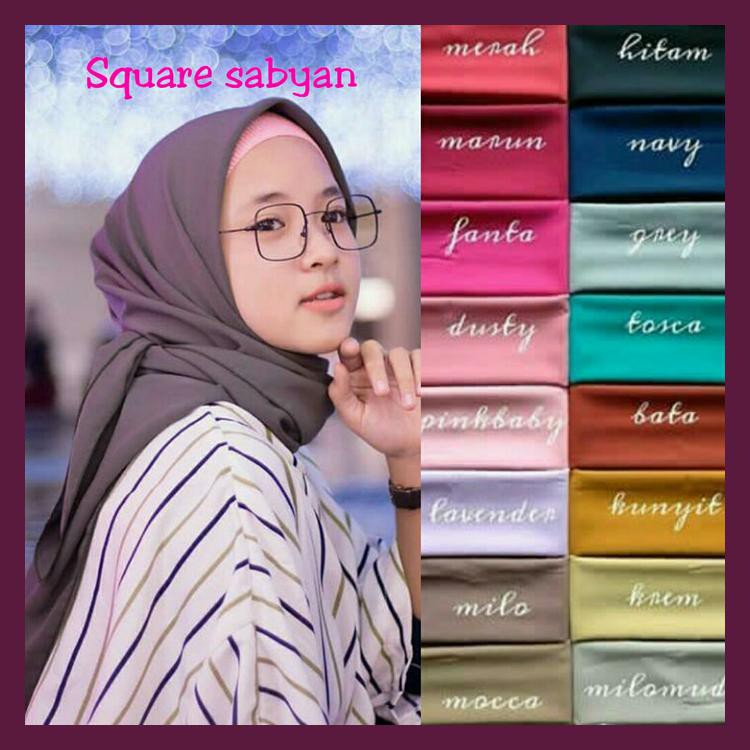JILBAB SEGI EMPAT NISSA SABYAN SQUARE DIAMOND KERUDUNG HIJAB POLOS