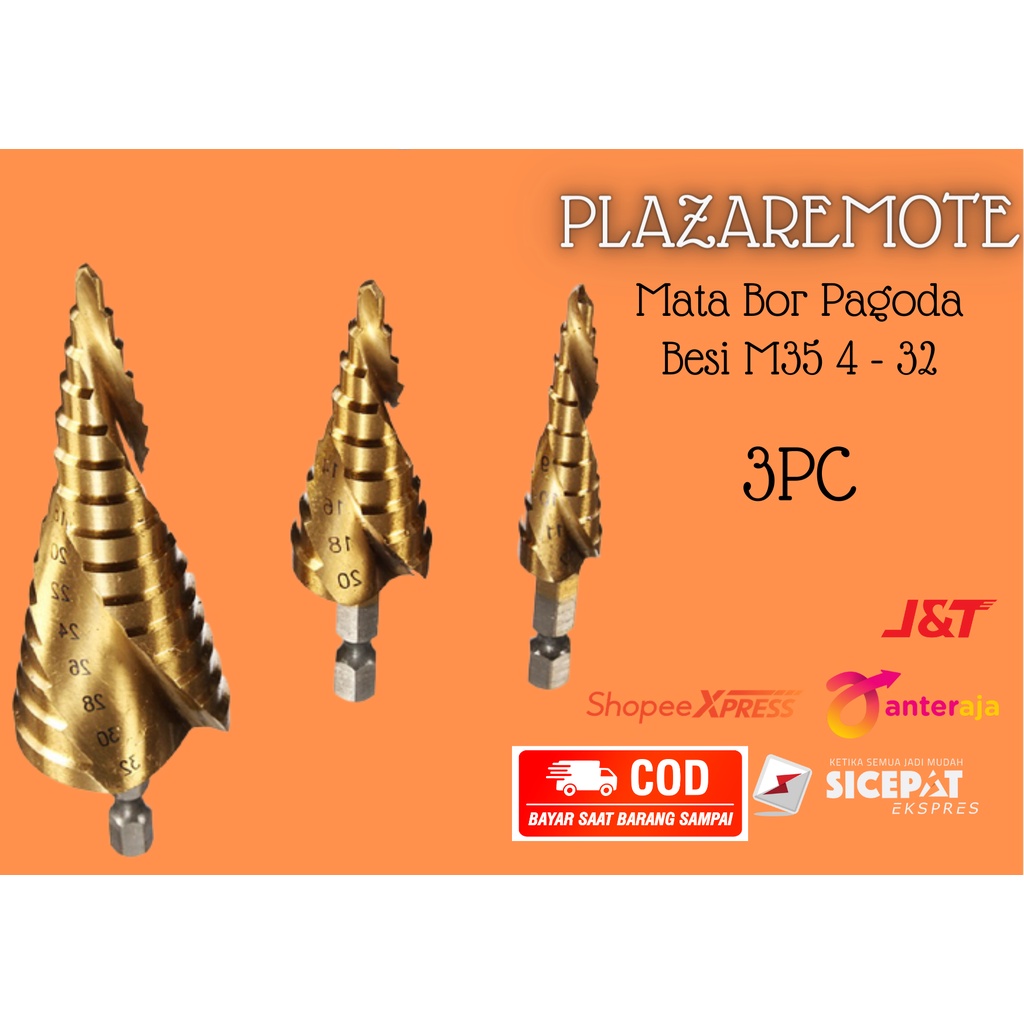 Mata Bor Pagoda COBALT M35 Spiral Besi Kuningan Step Drill M35 BESI ANTI KARAT