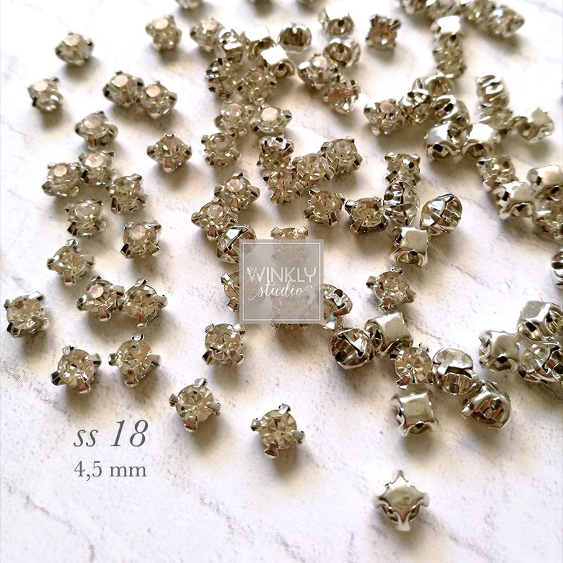 Diamond Cangkang SS18 4,5mm 1gros Kristal Cangkang Clear / Berlian Imitasi / Permata Cangkang