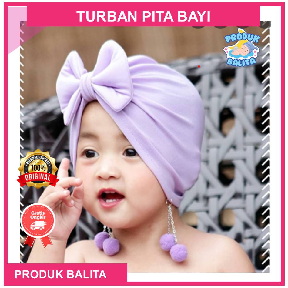 Turban Bayi Pom-pom Turban Anak Pita Acsesoris Kepala Bayi New Born