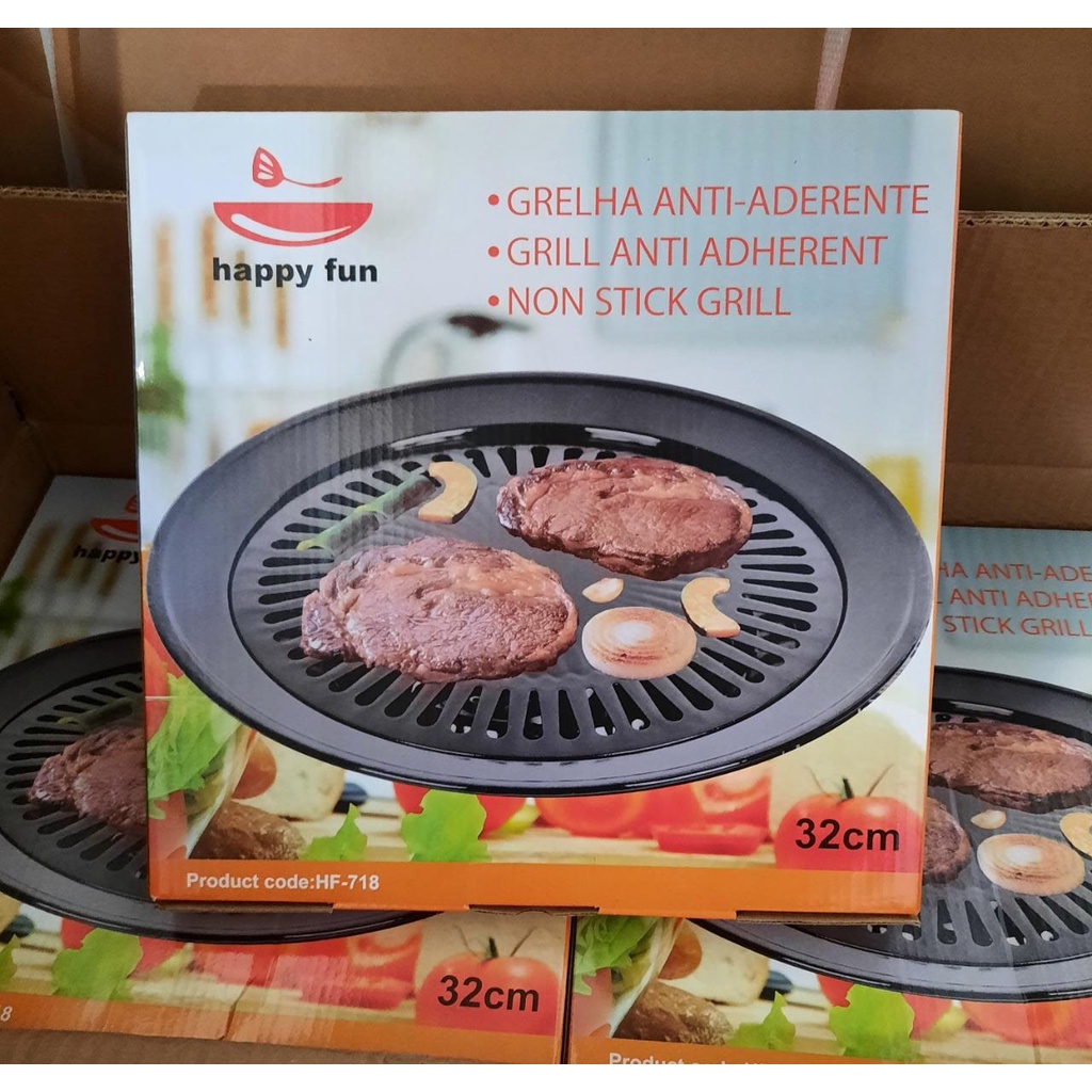 panggangan bbq grill/bbq grill/Panggangan Barbeque Bulat Grill Plate BBQ Anti Lengket/GRILL PAN