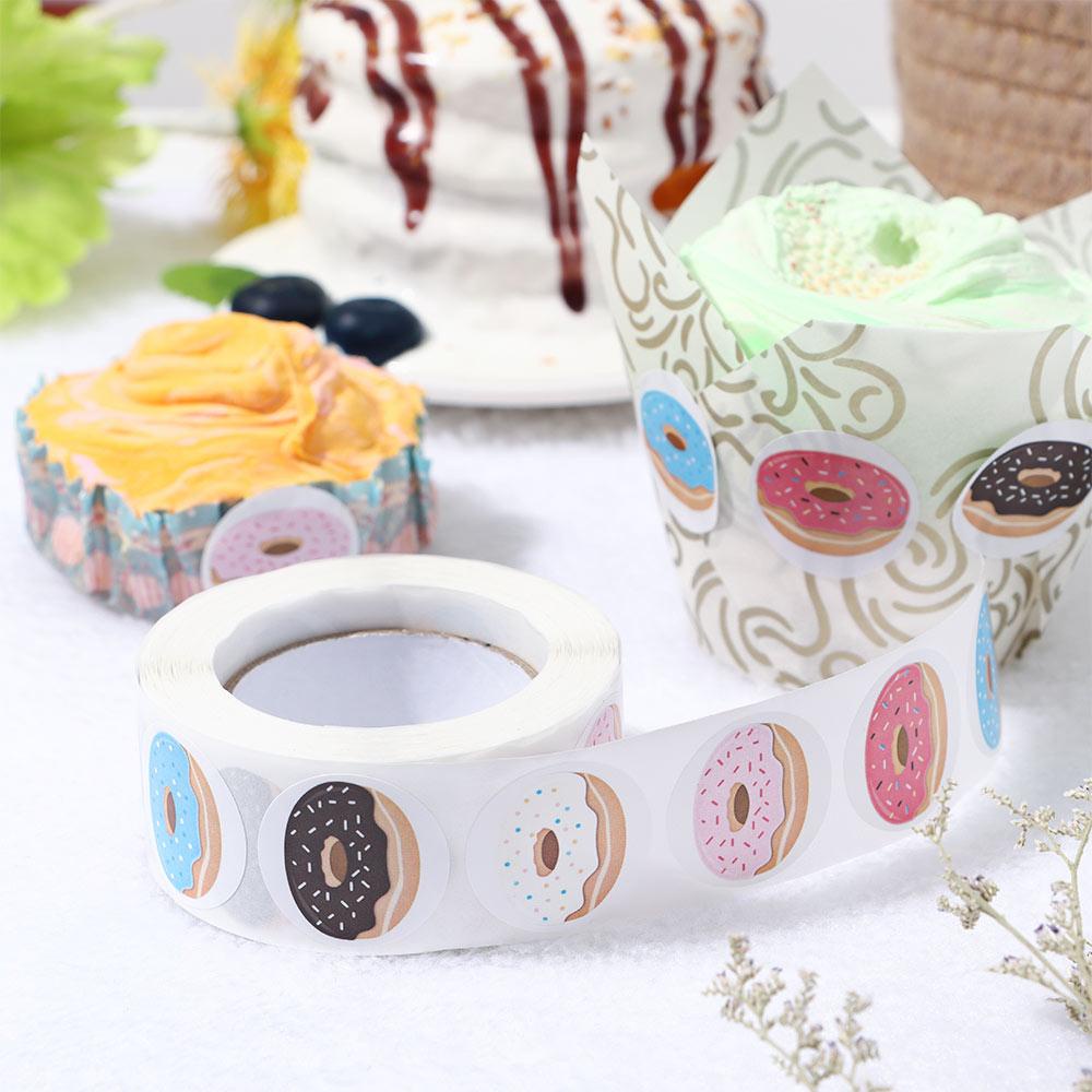 Populer 500pcs Stiker Donat Perekat Diri Pola Baking DIY Craft Roll Sticker