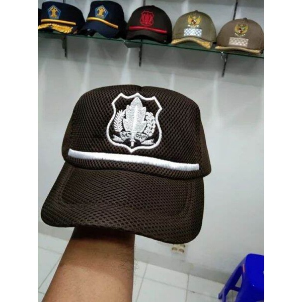 topi satpam topi security coklat
