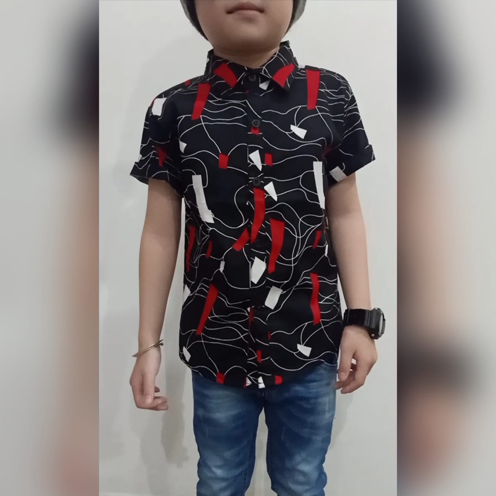TC87 TERBARU KEMEJA ANAK USIA 4-10tahun/HEM ANAK LENGAN PENDEK/KEMEJA SANTAI ANAK AMAZONE