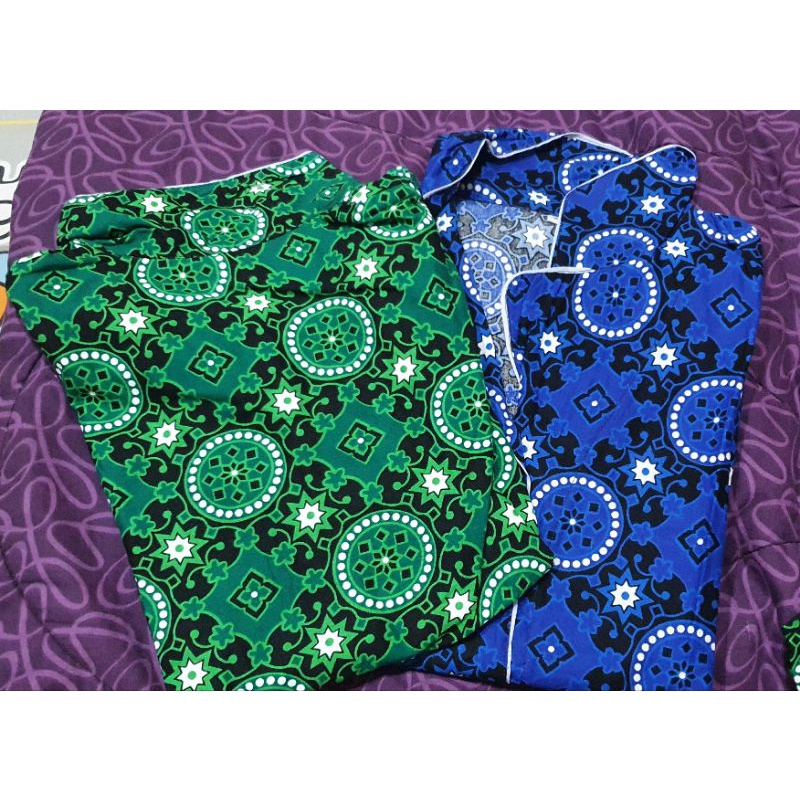 piyama batik medan 1 set celana pendek