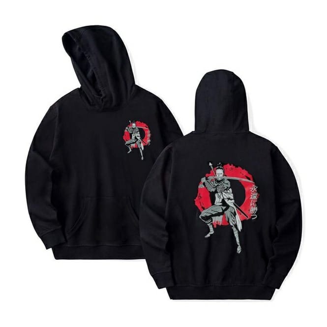 Jaket hoodie jumper pria anime ONI SAMURAI JEPANG MOON - JAPAN ART 100% cotton fleece / Sweater Pria Sunmori Japanese Sweater Hoodie Fleece Jumper Switer Model Jepang Terbaru /