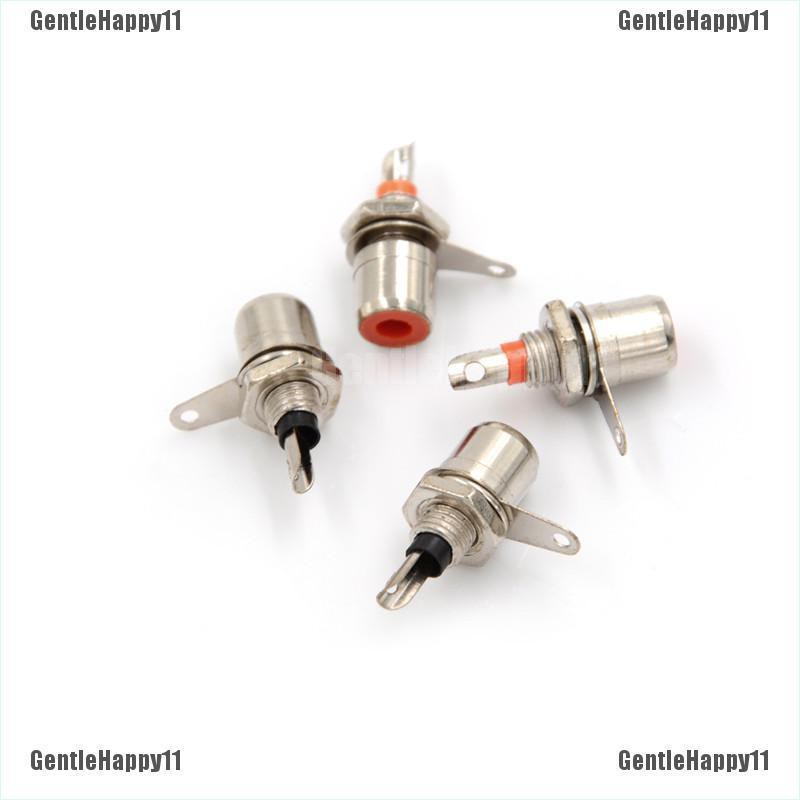 GentleHappy 4pcs Amplifier Metal RCA Phono Chassis Panel Mount Female Socket Connectors