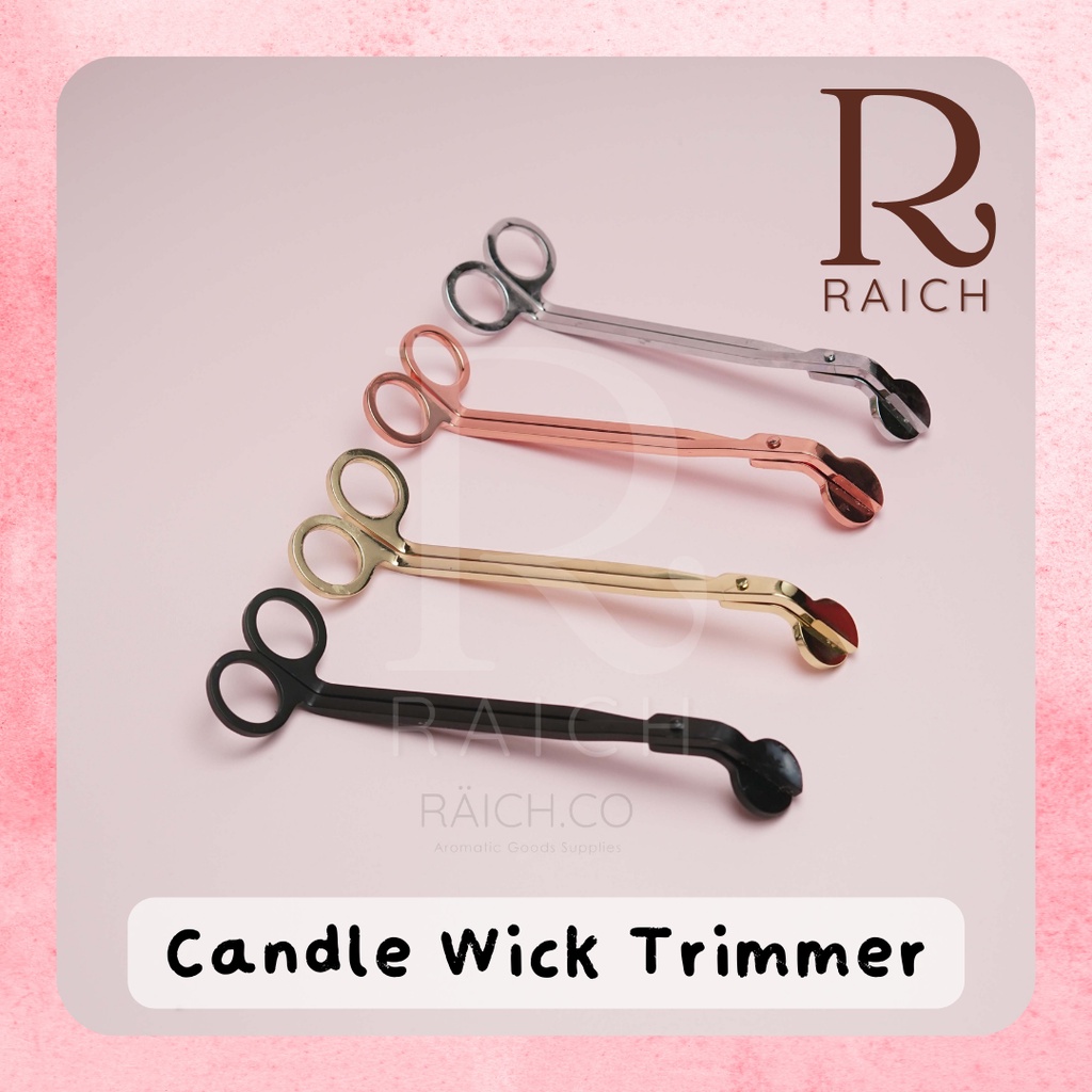 Candle Wick Trimmer &amp; Dipper / Gunting dan dipper Sumbu Lilin warna Rose Gold dan Black Dipper Silver