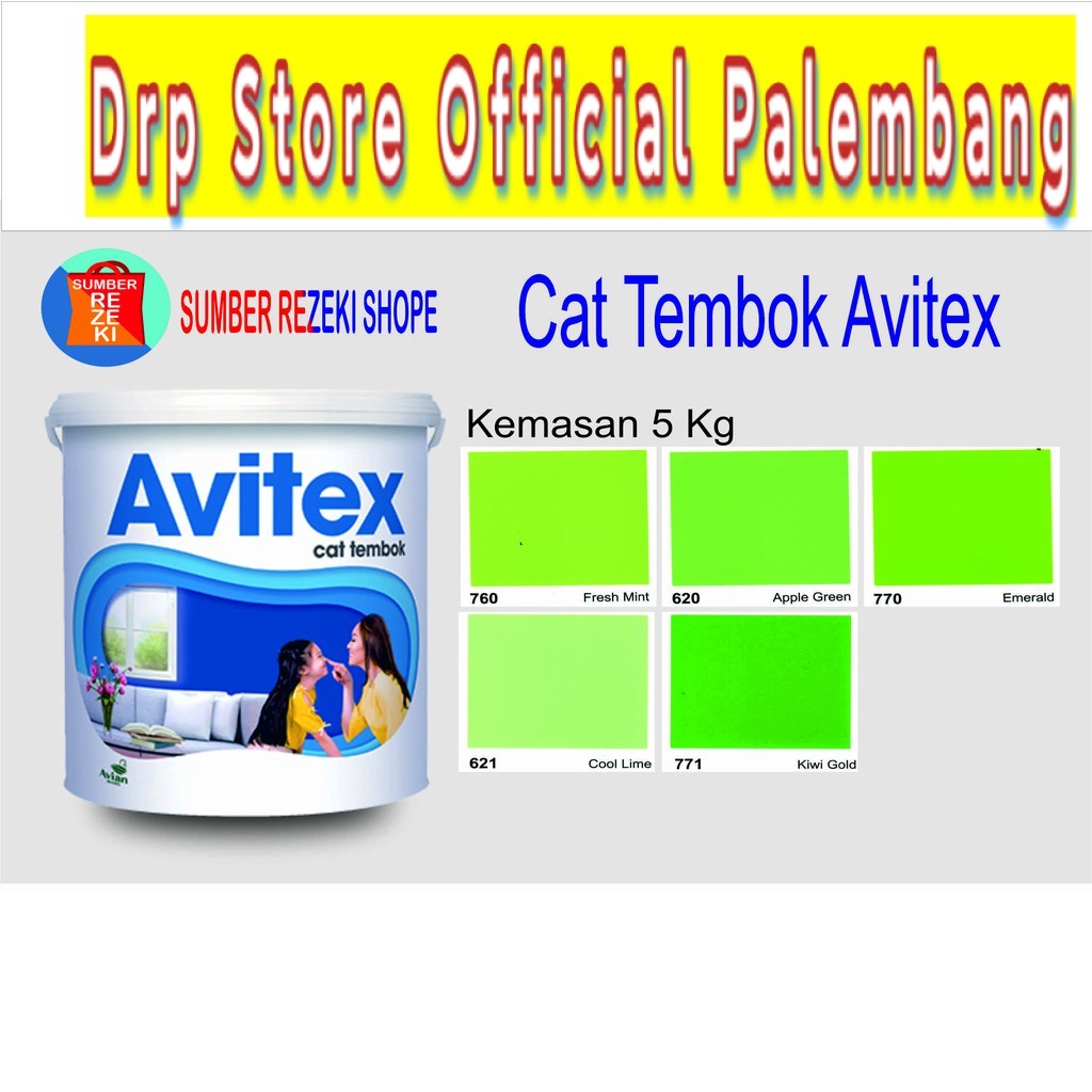 Cat Tembok (Hijau) Plafon Gypsum Avitex Interior 5kg Avian Brands