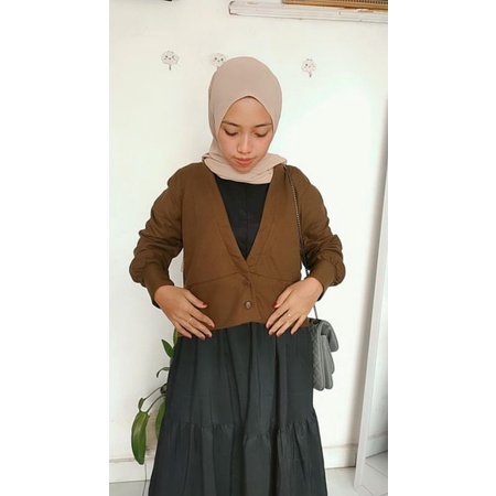 CARDIGAN WAFLE PREMIUM / TISYA CARDI/ CARDIGAN CROP WAFLE / KARDIGAN WAFLE /