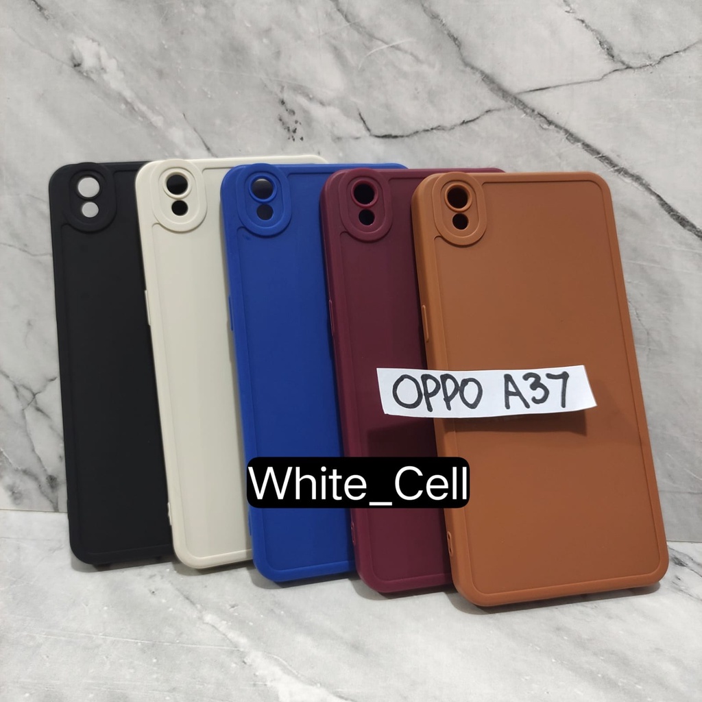 SoftCase ProCamera Silicon Matte Case Full Cover Oppo F1s  A59 F3  F7 Neo 9 A37 A59 A39 Realme C2 A1K White_Cell