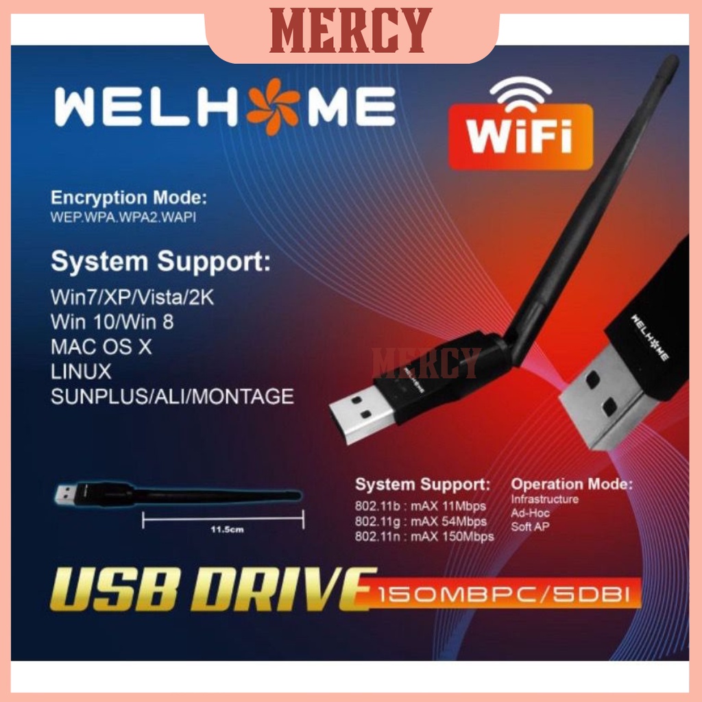 Dongle USB WIFI Adapter Wellhome - Receiver Set Top Box - Dongle Antena Wifi Internet