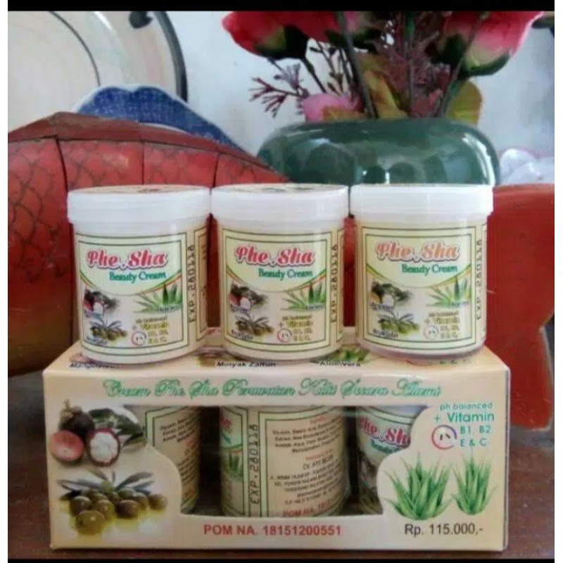 1 Krim Pemutih Alami 100% Phe Sha Beauty Cream Original