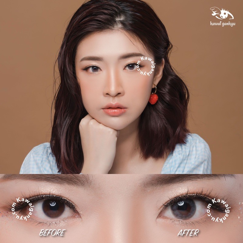 KawaiGankyu Softlens -  kitty mini sand gray (1botol)