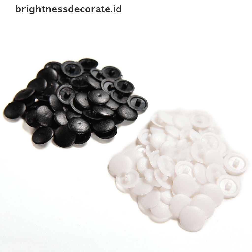 50 / 200x Sekrup Plastik Warna Hitam Putih