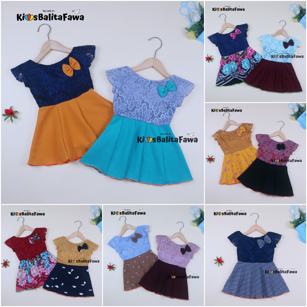 Dress Adiva Uk Bayi 3-12 Bulan / Dres Brukat Kensi Baby Perempuan Gaun Pesta Balita Baju Kids Import