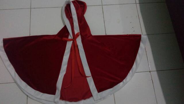 Cloak dan rok  natal Christmas beludru velvet merah cantik