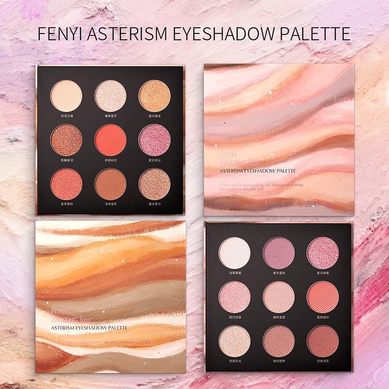 Fenyi Asterism 9 Warna Mencereahkan Eyeshadow Palette Pigment Shimmer Matte Eye Makeup