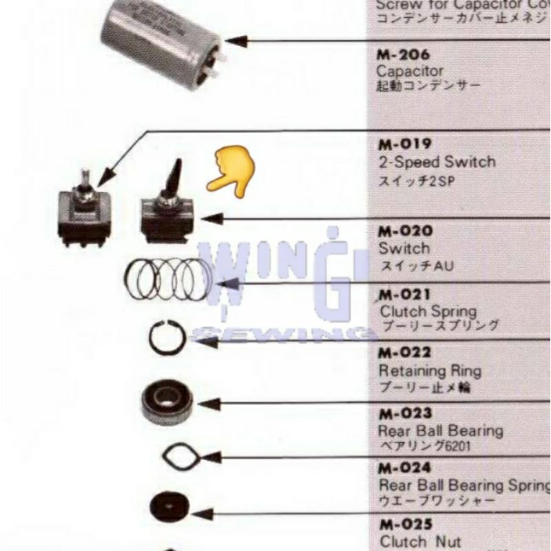 M020 Switch Saklar On Off Mesin Potong Kain KM M-020