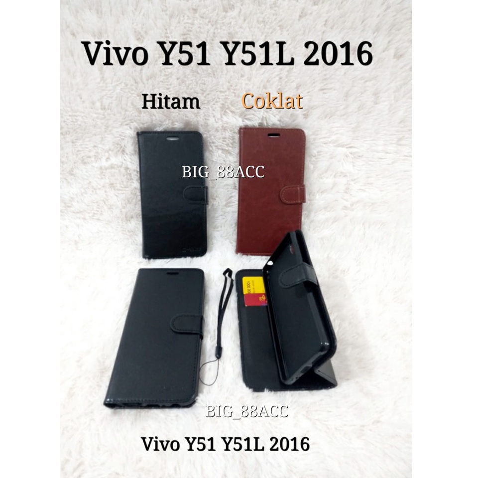 Flip Cover Case Casing Vivo Y51/Y51LSarung Dompet Kulit